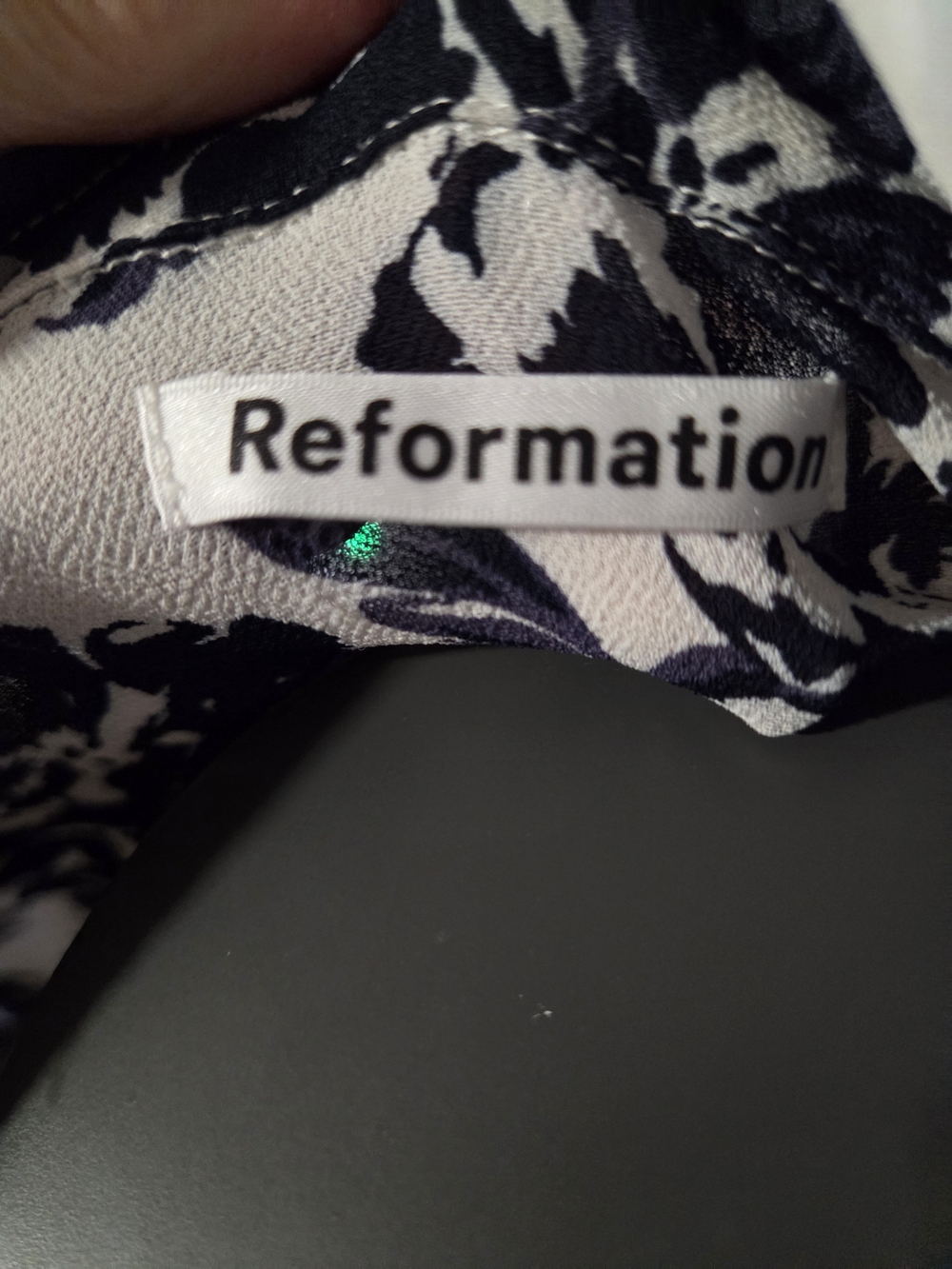 Reformation White and Navy Floral Button-Down Shirt - Picture 4 of 4